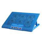 NUOXI M8 Laptop Radiator Multi-Angle Adjustment Six Fan Touch Screen Button Bracket(Blue) - 1