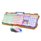 LIMEIDE T21 104Keys Wired Gaming Backlit Computer Manipulator Keyboard and Mouse Set, Cable Length: 1.4 m(White) - 1