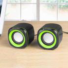 YEEZE A1 Multimedia USB2.0 Desktop Speaker Mini Computer Notebook Speaker(Black Green) - 1