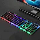 LIMEIDE GTX300 104 Keys Retro Round Key Cap USB Wired Mouse Keyboard, Cable Length: 1.4m, Colour: Punk Single Keyboard  Black - 1