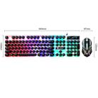 LIMEIDE GTX300 104 Keys Retro Round Key Cap USB Wired Mouse Keyboard, Cable Length: 1.4m, Colour: Punk Set White - 3