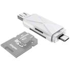 YH-109 SD/TF/Type-C/Micro USB/USB Computer PC Mobile Phone OTG Card Reader(White) - 1