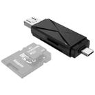 YH-109 SD/TF/Type-C/Micro USB/USB Computer PC Mobile Phone OTG Card Reader(Black) - 1