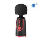 SUOAI MC11 Wireless Voice Changing Mobile Phone Bluetooth Singing Microphone, Colour: Ink Black - 1
