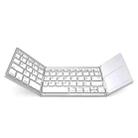 B033 63 Keys Wireless Bluetooth Three Folding Keyboard(White) - 1