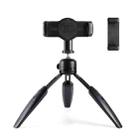 Foldable Tripod Desk Mount Telescopic Live Stand with Tablet PC & Phone Clamp for Camera / Smartphones / Tablet PC(Black) - 1