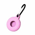4 PCS Round Shape Shockproof Anti-scratch Silicone Protective Case with Carabiner for AirTag(Pink) - 1