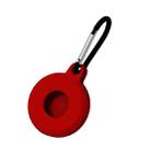 4 PCS Round Shape Shockproof Anti-scratch Silicone Protective Case with Carabiner for AirTag(Red) - 1