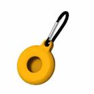 4 PCS Round Shape Shockproof Anti-scratch Silicone Protective Case with Carabiner for Airtag(Yellow) - 1