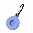 4 PCS Round Shape Shockproof Anti-scratch Silicone Protective Case with Carabiner for AirTag(Denim Blue) - 1