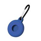 4 PCS Round Shape Shockproof Anti-scratch Silicone Protective Case with Carabiner for AirTag(Dark Blue) - 1