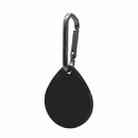 2 PCS Drop Shape  Shockproof Anti-scratch Silicone Protective Case with Carabiner for AirTag(Black) - 1