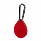 2 PCS Drop Shape  Shockproof Anti-scratch Silicone Protective Case with Carabiner for AirTag(Red) - 1