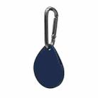 2 PCS Drop Shape  Shockproof Anti-scratch Silicone Protective Case with Carabiner for AirTag(Dark Blue) - 1