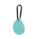 2 PCS Drop Shape  Shockproof Anti-scratch Silicone Protective Case with Carabiner for AirTag(Mint Green) - 1