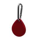 2 PCS Drop Shape  Shockproof Anti-scratch Silicone Protective Case with Carabiner for AirTag(Wine Red) - 1