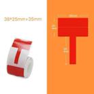 QR-285A Printer Thermal Sticker Paper Cable Label Paper 100 Sheet T Type 38 x 25 + 35 (Red) - 1