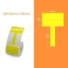 QR-285A Printer Thermal Sticker Paper Cable Label Paper 100 Sheet T Type 38 x 25 + 35 (Yellow) - 1