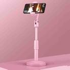 4 PCS Desktop Stand Mobile Phone Tablet Live Broadcast Stand Telescopic Disc Stand, Colour: Pink - 1