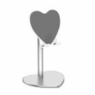 2 PCS Heart-Shaped Lazy Desktop Phone Holder Tablet Phone Universal Metal Retractable Holder(Silver) - 1