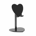 2 PCS Heart-Shaped Lazy Desktop Phone Holder Tablet Phone Universal Metal Retractable Holder(Black) - 1