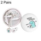 2 Pairs Cartoon Pattern Heavy Bass In-Ear Headphones Universal Wired Headphones with Microphone(White) - 1