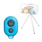 4 PCS Wireless Bluetooth Remote Control Selfie Selfie Stick Live Broadcast Video Controller(Blue) - 1