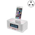 A8 Charging Base Audio NFC Bluetooth Speaker Alarm Clock, Specification: UK Plug(White) - 1