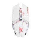 T-WOLF Q15 6-Buttons 1600 DPI Wireless Rechargeable Mute Office Gaming Mouse with 7 Color Breathing Light(Pearl White) - 1