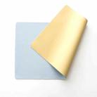 Double-Sided Leather Table Mat Waterproof Enlarged Mouse Keyboard Pad, Pattern: 8227 Milk Yellow+Light Blue - 1
