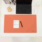 Double-Sided Leather Table Mat Waterproof Enlarged Mouse Keyboard Pad, Pattern: 8142 Deep Orange - 1