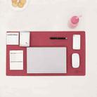 Double-Sided Leather Table Mat Waterproof Enlarged Mouse Keyboard Pad, Pattern: 8142 Rose Red - 1