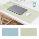 Double-Sided Leather Table Mat Waterproof Enlarged Mouse Keyboard Pad, Pattern: 8293 Light Blue+Grass Green - 1