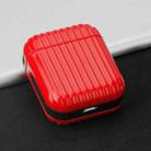 2 PCS GS011  Anti-fall Plastic Suitcase Shape Wireless Earphone Protective Case For Airpods1/2(Red) - 1