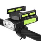 MT-001 5 in 1 Outdoor Cycling Bike Front Light With Emergency Light & Horn Bracket, 4000 mAh (Green Black) - 1