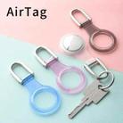 3 PCS Tracker TPU Soft Rubber Protective Cover With U-Shaped Keychain For AirTag(Transparent  Black) - 2