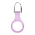 3 PCS Tracker TPU Soft Rubber Protective Cover With U-Shaped Keychain For AirTag(Transparent Pink) - 1