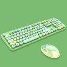 Mofii Sweet Wireless Keyboard And Mouse Set Girls Punk Keyboard Office Set, Colour: Green Mixed Version - 1