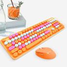 Mofii Sweet Wireless Keyboard And Mouse Set Girls Punk Keyboard Office Set, Colour: Vibrant Orange Mixed Color - 1