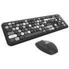 MOFii 666 110-Keys Color Lipstick Wireless Keyboard And Mouse Set Punk Keyboard Office Set( Black Gray) - 1