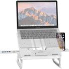 A23 Foldable Notebook Stand With 10-Speed Adjustment Computer Cooling Lifting Stand, Colour:  Detachable Accessories 3.0HUB (White) - 1