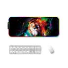 350x600x3mm F-01 Rubber Thermal Transfer RGB Luminous Non-Slip Mouse Pad(Colorful Lion) - 1