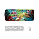 350x900x4mm F-01 Rubber Thermal Transfer RGB Luminous Non-Slip Mouse Pad(Colorful Brick) - 1