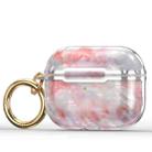 DDDLS886 Electric Plating Marble Headphocks+ PC Protective Cover For AirPods Pro(Pink + Silver) - 1