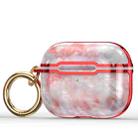 DDDLS886 Electric Plating Marble Headphocks+ PC Protective Cover For AirPods Pro(Pink + Red) - 1
