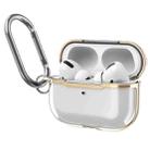 DDEHY668 Electroplated Transparent Silicone + PC Protective Cover For AirPods Pro(Transparent + Gold) - 1