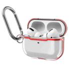 DDEHY668 Electroplated Transparent Silicone + PC Protective Cover For AirPods Pro(Transparent + Red) - 1