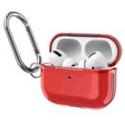 DDEHY668 Electroplated Transparent Silicone + PC Protective Cover For AirPods Pro(Transparent Red) - 1