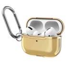 DDEHY668 Electroplated Transparent Silicone + PC Protective Cover For AirPods Pro(Transparent Gold) - 1