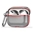 DDEHY668 Electroplated Transparent Silicone + PC Protective Cover For AirPods Pro(Transparent Black + Red) - 1